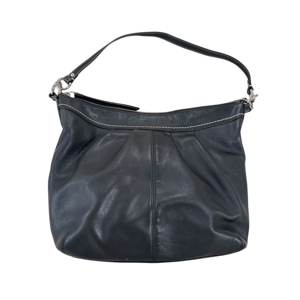 Vintage Coach SoHo Bag Black Leather Pleated Hobo Medium Sized